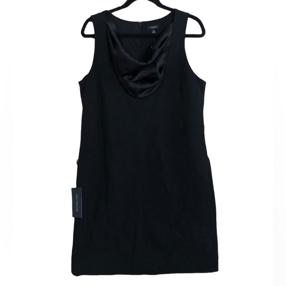 NWT Ann Taylor Black Cowl Neck Dress 14